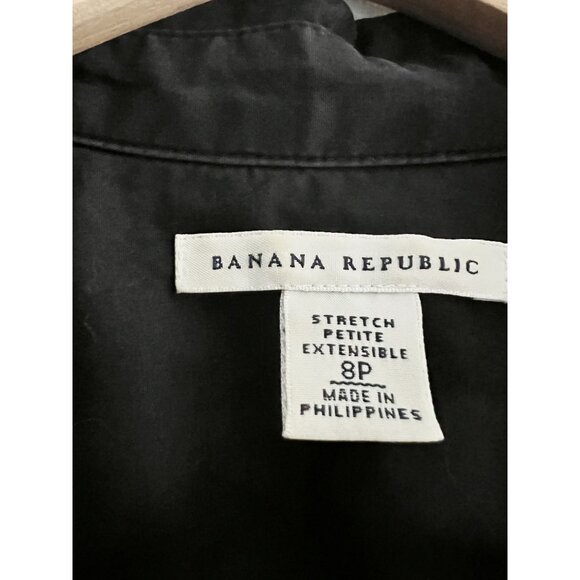 Banana Republic Shirt Dress - Black - Size 8 Petite - Picture 4 of 8